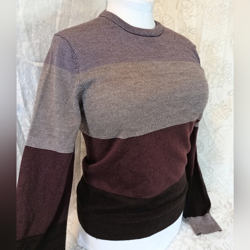 Club Monaco Merino Fine Knit Colour Block Unisex Sweater